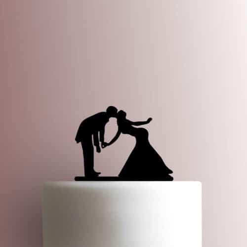 Wedding Bride and Groom Kissing 225-C157 Cake Topper