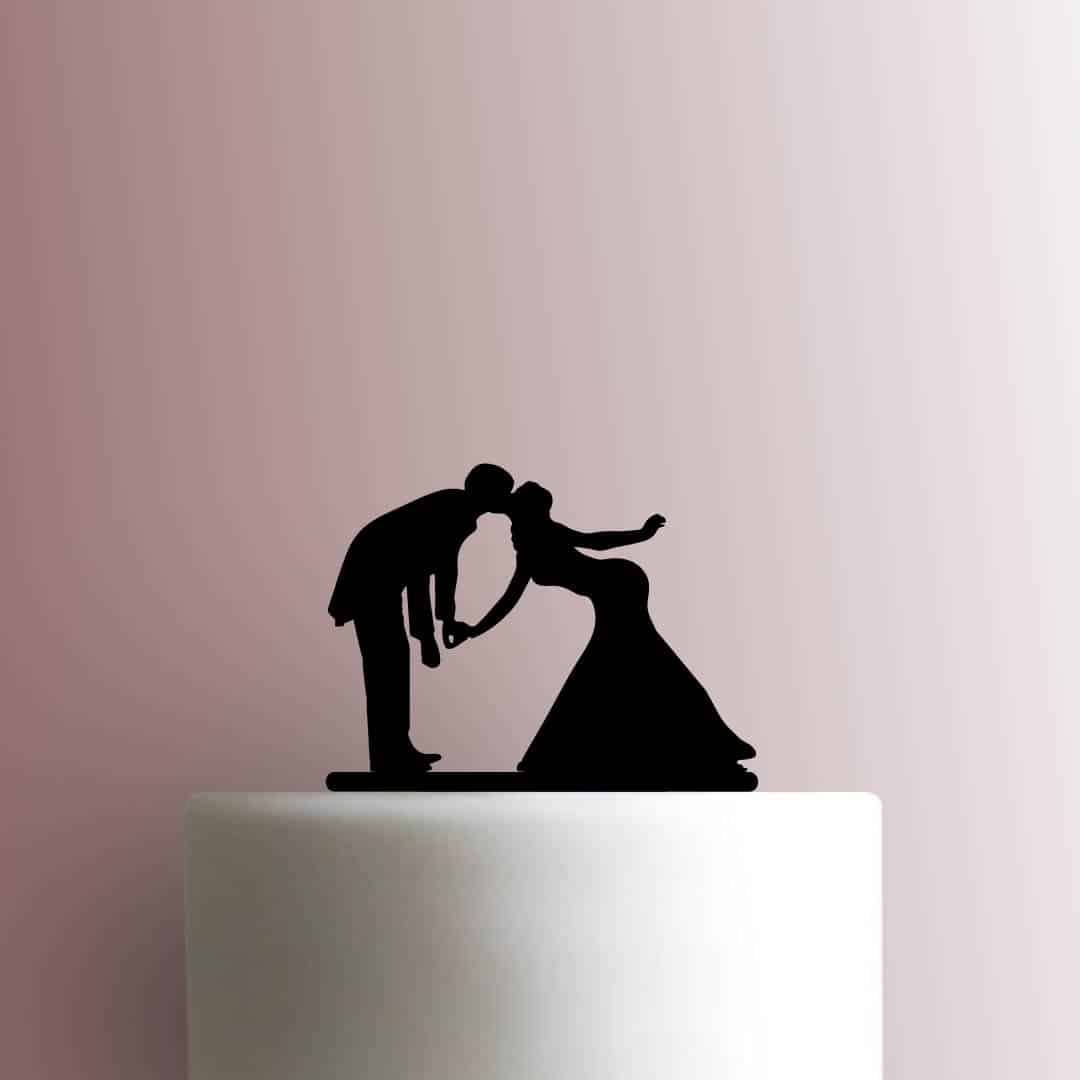 Wedding Bride and Groom Kissing 225-C157 Cake Topper